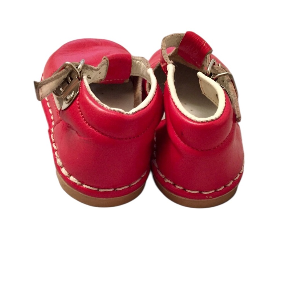 SOLD—Edwin Size 4 Infant Red Genuine Leather T-Strap Dress Shoes - Picture 5 of 5